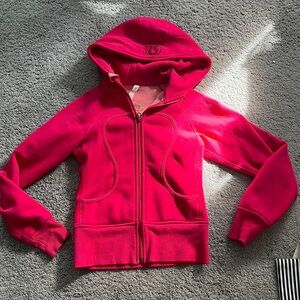 SIZE 2 hot pink Lululemon scuba zip up